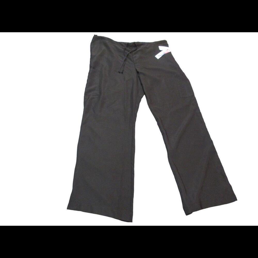 White Cross Womens Black Oasis Scrub Pants Nurse Uniform Size Large Petites